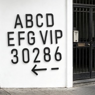 7x4.6cm 3D Hdb Unit Acrylic door sign with creative arrow letter horizontal bar House Number Plate