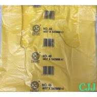 T-Shirt Bag (No.48) 18 x 22 ± Singlet HDPE (Yellow) Plastic Bag Cap Gear KM / Handle / Carry / Take Away