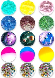 Pllieay 30 Pieces Bouncy Balls for Kids 32mm Bouncy Ball Bulk Assorted Rubber Balls with Storage Bag