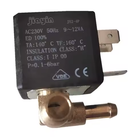 Jiayin JYZ-4P Normally Closed 3mm N/C 2/2 Way AC 230V G1/8" 6Bar Brass Steam Air Generator Water Sol
