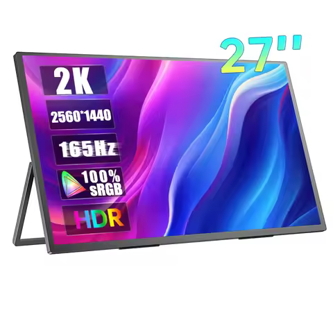 27 Inch 2K 165Hz Portable Monitor 2560*1440P 100%sRGB IPS Gaming Display With VESA & Stand 180° Adju