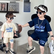 Boys Short-Sleeved Suit Summer Sports Casual Two-Piece Suit 90-140 Size PV6R