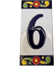 15cm x 7.5cm Large House Numbers, Spanish Ceramic House Numbers Tiles, Pepper Design (6)