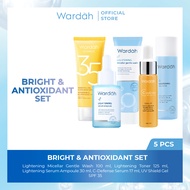 Paket Skincare Wardah Isi 5 pcs - Face Wash Moisturizer Serum &amp; Sunscreen Paket Solusi Masalah Kulit