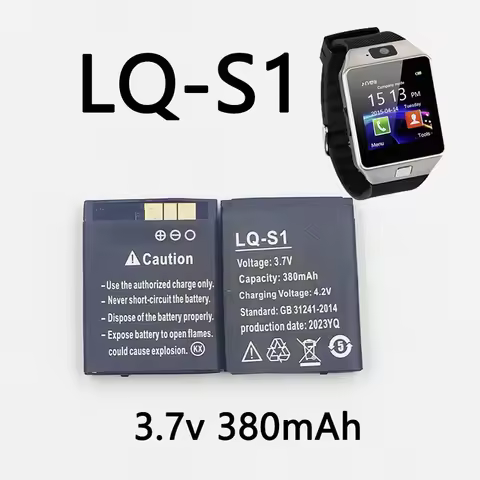 LQ-S1 3.7V 380mAh Smart Watch Battery DZ09 Battery For DJ-09 V8 X6 AB-S1 SCX-M9 FYM-M9 GJD HKS-S1 LQ