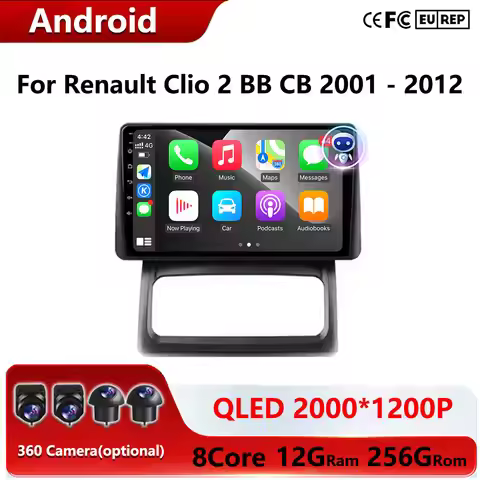 Android Auto Screen Stereo No 2din DVD 5G Wifi BT DSP Car Radio Carplay For Renault Clio 2 BB CB 200