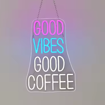 Good Vibes Good Coffee Neon Signs Custom Dimmable Restaurant Wall Decora Hotel Coffee Café 5/12V USB