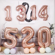 Pink GOLD NUMBER BALLS IN MANY SIZES 16inch (30cm) and 32inch (70cm)