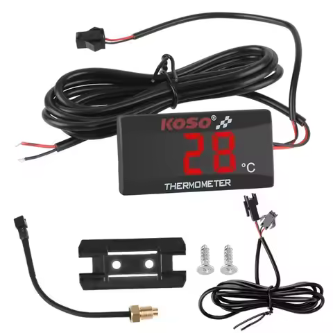 12V Red Blue Indicator Warning With Sensors Motorcycle Thermometer Temperature Meter Water Tank Retr