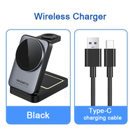 ZUZG สถานีชาร์จไร้สายแม่เหล็ก3-In-1พับได้สำหรับ iPhone 16/15/14/13/12 AirPods และหูฟัง Samsung apple