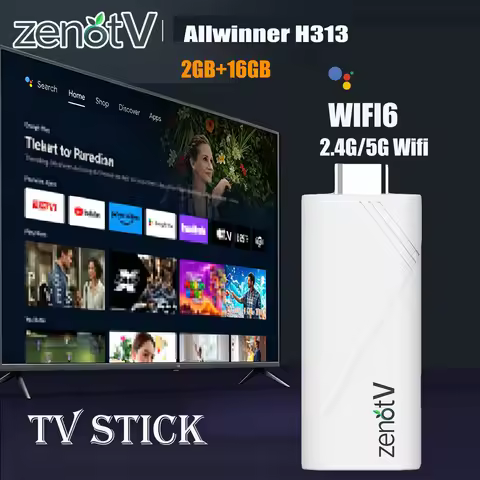 ZENOTV Android TV Stick Allwinner H313 4K 2.4G 5G Wifi 3D Voice Remote RAM 4GB ROM 16GB
