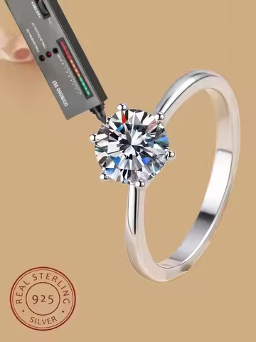 Ring Moissanite Engagement 925 Sterling Silver D VVS1 Moissanite Ring 1-3ct for Women Wedding Jewelr