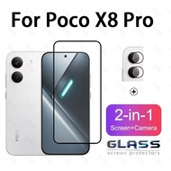 2 in 1 Poco X8 Pro Tempered Glass Screen Protector For Poco C85 C75 C71 C75x X8 X7 M7 X6 M6 Pro Max 