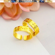 Fine Thai 916gold ring Japanese and Korean fashion pure 916gold men and women open ring in stock