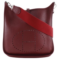Pre-owned Hermès Evelyn 2 PM shoulder bag in Taurillon Clemence leather, made in France in 2006, wit