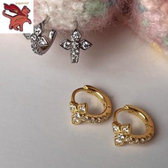 saudi gold 18k pawnable legit hikaw cross earrings women's light luxury temperament zircon earrings personality design fashion jewelry