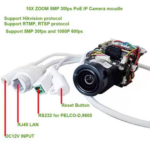 5MP 10X zoom POE IP Camera auto IRIS Hikvision protocol RTMP IVM4200 P2P ONVIF IMX415 SD 256GB IP Ca