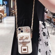 轻奢小香风卡包iPhone15手机壳14pro斜挎iPhone13镜子11pm软12PROLight Luxury Chanel Style Card Bag iPhone1520251114