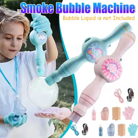 Elastic Smoke Bubble Machine (Bubble Liquid is not Included) Automatic Bubble Blower Toys Bubble Fog