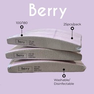 BERRY NAIL FILE PACK EMERY BOARD WASHABLE FILE 100/ 180 180/240