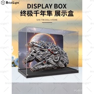 ❤️Transparent Acrylic Display Box with & Wooden ，Lego 75192 Lego Millennium Falcon Toy Dust Cover
