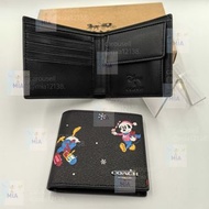 💜COACH 蔻馳 迪士尼 零錢包 票夾 男士黑色 銀包 卡包 請認證mia12138.賣家 生日禮物  Wallet card clip birthday present