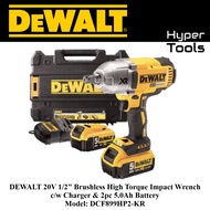 DEWALT 20V 1/2" Brushless High Torque Impact Wrench (Model:DCF899HP2 - KR) Include charger & 2pc 5.0