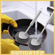 [Cuticate2] Kitchen Cleaning Brush Dishwashing Brush Dish Scrubber with Handle Multifunctional for Pots, Pans, Counter Cast Iron Brush