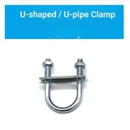 Galvanized U-Shaped Pipe Clamp, M6x50x100mm, Right-Angle U-Bolt for Square Tube, Heavy Duty Pipe Bra