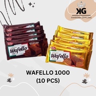 KG - ROMA WAFELLO 17 Gram (Isi 10 sachet) 1000 Snack Biskuit Coklat Caramel Karamel Anak Dewasa Mura