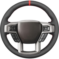 MEWANT Hand Sewn Steering Wheel Cover Wrap for Ford F-150 2015-2020 / F-250 2017-2021 / F-350 2017-2