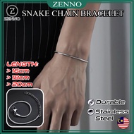 Zenno Snake Bone Chain Bracelet Stainless Steel Simple Men Women Bracelet Couple Bracelet  Gelang Ta