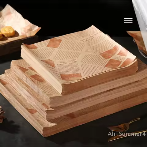 50/100pcs Oil-Proof Paper For Wrapping Sandwich Packaging Burger Bread Fried Food Fryer Air Baking P