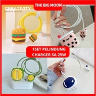 1set 25w Set 4 PCS Cable & Charger Head Protective Cover Package for Samsung 25w Charger 25w shell p