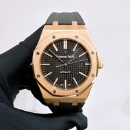 Audemars Piguet Royal Oak Rose Gold 41 Watch Diameter Black Dial Automatic Mechanical Men's Watch