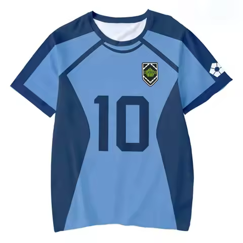 2025 Summer T Shirt BLUE LOCK Blue Prison Digital Japan Harajuku Street Short Sleeve Men Jersey Fash