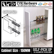 READY STOCKS!!!! SIDE PULL OUT BASKET 150MM/180MM CHROME (Install either left or right)