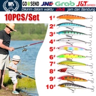 【Grosir Murah】10Buah Minnow Umpan Pancing Swimbait 10cm/9g Fishing Lure Ikan umpan pancing tiruan Ba