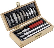 X-ACTO Basic Knife Set | Set Contains 3 Precision Knives, 10 Precision Knife Blades, Wooden Chest fo