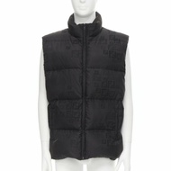 FENDI black FF Zucca monogram black goose down padded vest IT54 2XL