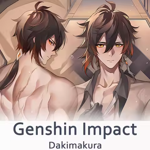 Genshin Impact Zhong Li Dakimakura 2WAY Hugging Body Pillow Case Anime Zhongli Pillow Cushion Cover 