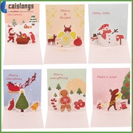caislongs 6 Sets Cards Gift for Kids Blessing Decorative Xmas Festival Christmas -up Paper Child