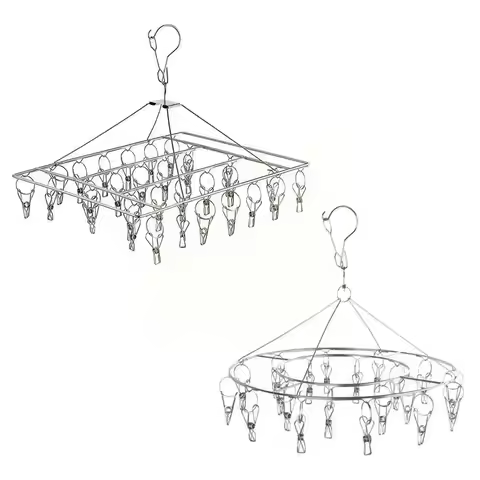 Steel Windproof Clothespin Laundry Hanger Clothesline Dryer Bra Towel Rack Clothes Airer Peg Hook Dr