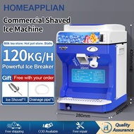Automatic Ice Crusher Machine, 120KG/H Capacity, High-Performance Ice Shaver with 2L Water Tank