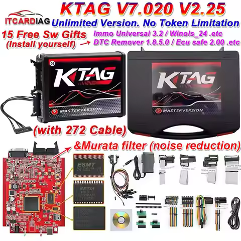 Ktag ecu Programmer 2026 KTAG V7.020 V2.25 Red PCB Red European Unlimited Points Networkable Online 