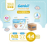 8 Nepia Genki Tape Popok Perekat Bayi Soft  NB44  1 Dus