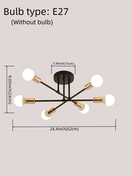 SUNMEIYI Sputnik ทันสมัยสีทอง + สีดำไฟเพดานโคมไฟแขวนเงาวาวอุปกรณ์ติดตั้งน้ำหนักเบาแมงมุมเหล็กไฟ6ดวงต
