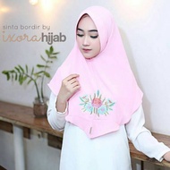 Pink Embroidered Sinta Mini Khimar by Ixora