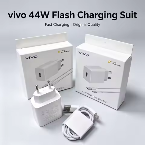 ViVo 44W EU Fast Charger Set For Vivo X70 X60 X50 Pro S20 V29 iQOO Z7 Z6 Neo 6 5 Flash Charging Powe