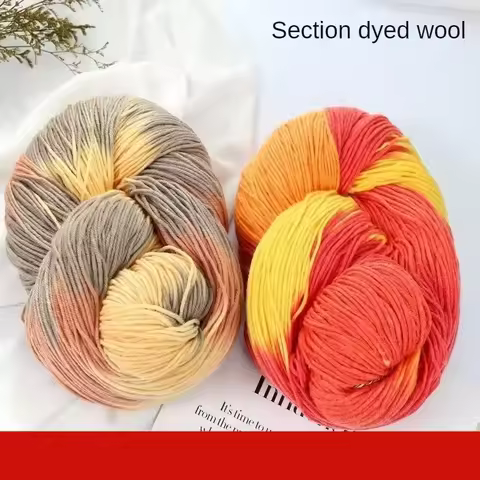 500g/set Chunky 4 Ply Colorful Section Dyed Woolen Yarn for Knitting Clothes Sweaters Medium Thick W
